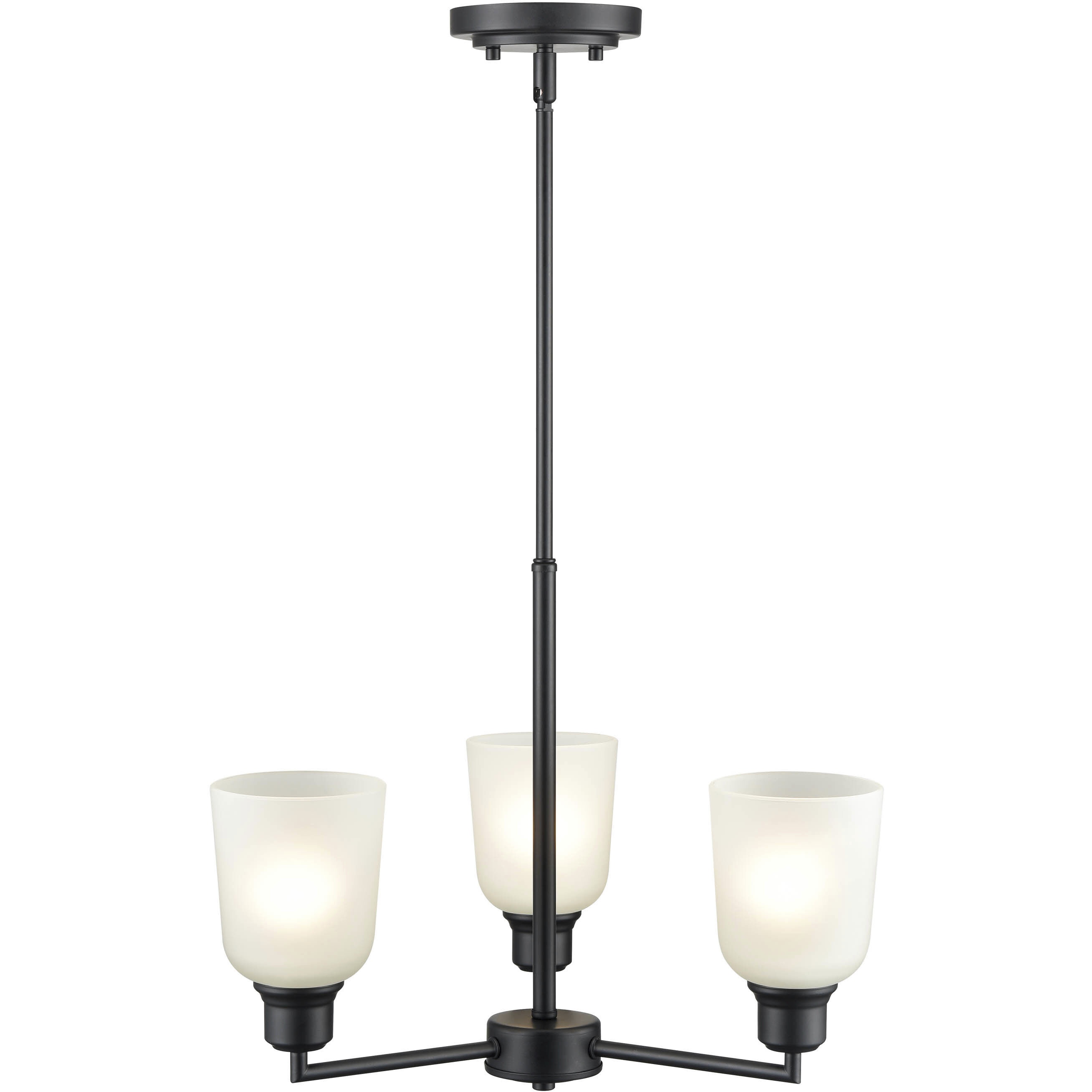 Amberle 3 Light 19.5 inch Matte Black Chandelier Ceiling Light
